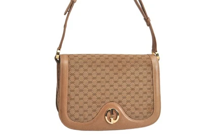 Authentic GUCCI Micro GG Canvas Leather Shoulder Hand Bag Purse Brown 4498N - Image 1 of 4