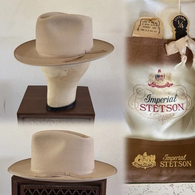 Vestido Celanés Stetson Imperial 7 1/4 Años 50 De Colección Fedora Ala Encuadernada Sombrero Occidental Foto 1 de 4