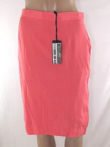 Gonna Da Donna Rosa Taglia XL Dritta Sartoriale Al Ginocchio Elegante Vintage - Picture 1 of 7