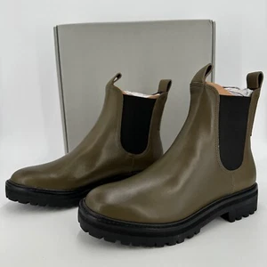 Everlane The Lug Chelsea Boot Beech Olive sz 8 Women's Leather Ankle Chunky Sole - Picture 1 of 9