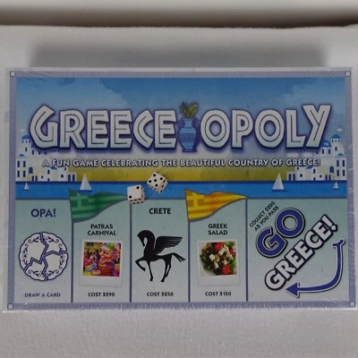 Greece Opoly Monopoly Board Game RARE Greek Theme New - Image 1 of 4