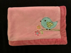 NoJo Pink Love Birds Baby Girls Plush Blanket - Picture 1 of 4