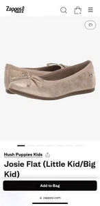 Girls Hushpuppies “Josie” Flats Gold Size 4 - Picture 1 of 8