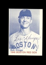 Bob Klinger 1975 TCMA 1946 Boston Red Sox authentic autographed card