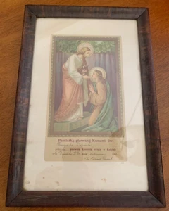 Antique 1921 Poland 1st Communion Certificate Franciszek Dopierała St. Adalbert - Bild 1 von 4