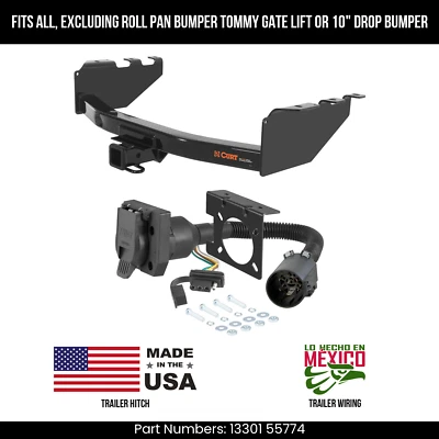 Enganche de remolque para GMC Sierra 1500 07-13 con cableado de 7 pines se adapta a parachoques normales curva Foto 1 de 3