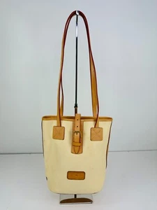 Dooney & Bourke Canvas Shoulder Bag Womens Cream & Brown Vintage Bag A5106415 - Picture 1 of 10