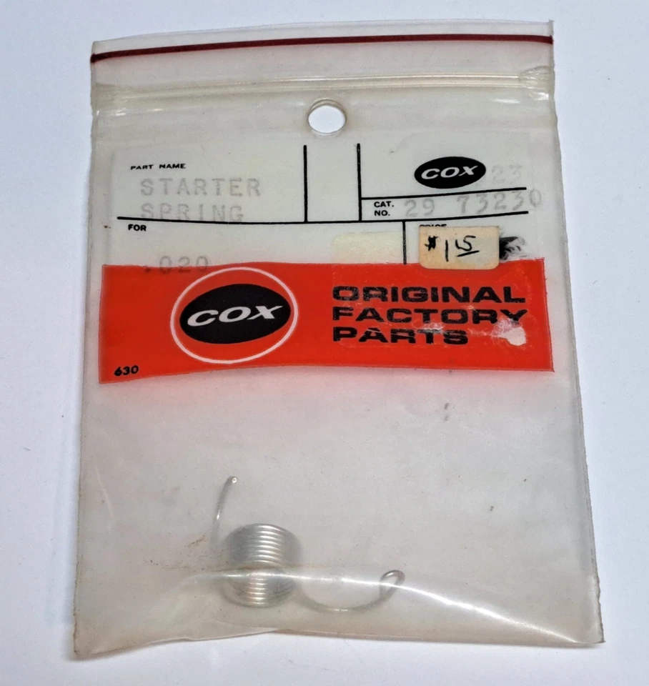 COX Original Factory RC Plane Parts #29-73230 Starter Spring .020 NOS