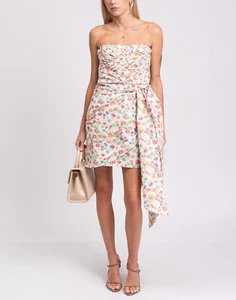 RRP €780 TORY BURCH Taffeta Mini Party Dress US14 UK18 IT50 3XL Floral Bandeau - Picture 1 of 10