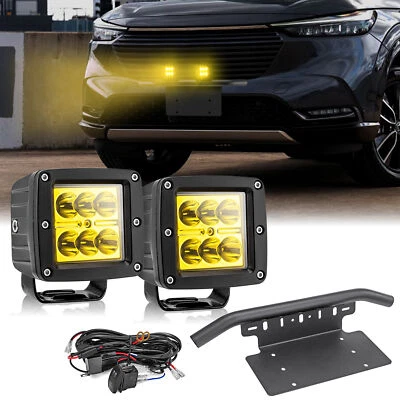 Soporte de matrícula de barra Civic Bull para Honda HR-V CR-V + Kit de luces LED ámbar de 3" Foto 1 de 4