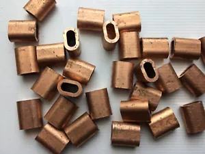 5x Copper Ferrules for 4.5mm Steel Wire Rope Stainless Rigging - Picture 1 of 2