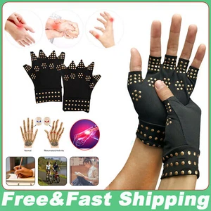 Guantes de compresión sin dedos para la artritis para aliviar el dolor articular y soporte de entrenamiento - Imagen 1 de 10