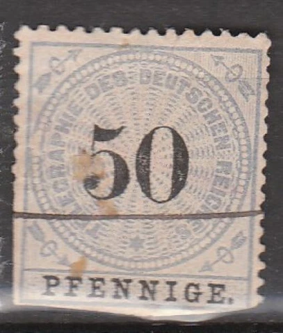 GERMANY 19th Century Telegraph Stamp - 1875 - 50pf - Used Cover