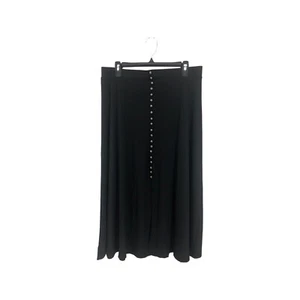 Bob Mackie Boutique Skirt Womens Medium Black A-line w/Silver Beads Slit New - Picture 1 of 4