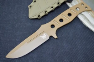 Benchmade 375FE-1 Adamas Fixed Blade Knife 4.2in Flat Earth CruWear Steel Blade - Picture 1 of 2