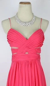 Neu mit Etikett Hailey Logan $ 120 Abend Abschlussball formelles langes geraniefarbenes Kleid Größe 1 Kreuzfahrt NEU - Bild 1 von 12