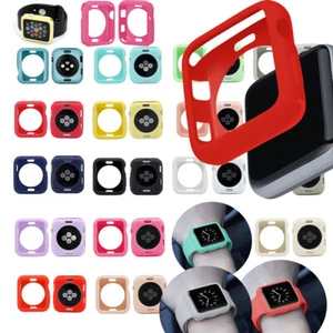 For Apple Watch Series 6 5 4 3 2 Silicone Bumper Case Cover iWatch Case 38/44mm - Picture 1 of 66