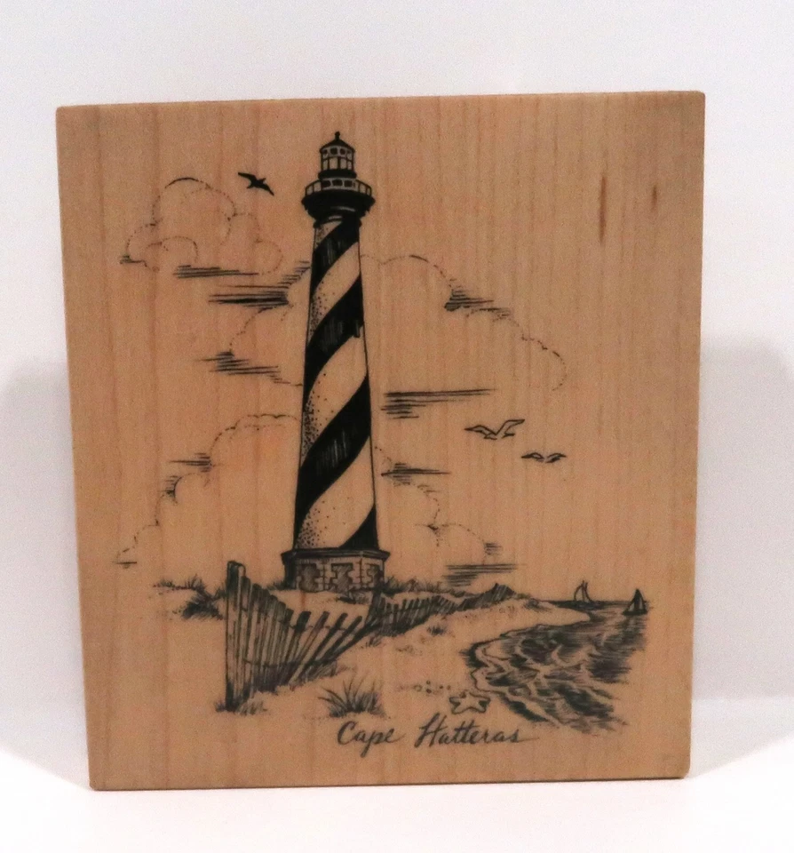 Sello de goma montado en madera PSX 1999, K-2774 Cape Hatteras, faro Foto 1 de 3
