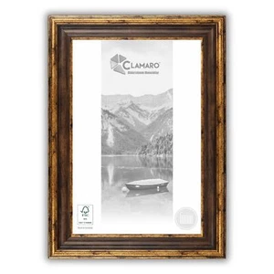 Bilderrahmen Antik Massivholz 'GENUA' Vintage Barock | Gold Braun | CLAMARO - Bild 1 von 8