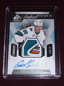 2015-16 SP GAME USED Nikolay Goldobin INKED SWEATERS 4CLR Patch 48/49 RC - Picture 1 of 2