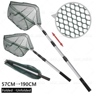 Fishing Net Landing Mesh Fish Catch Tool Telescopic Pole Folding Handle Foldable - Picture 1 of 14