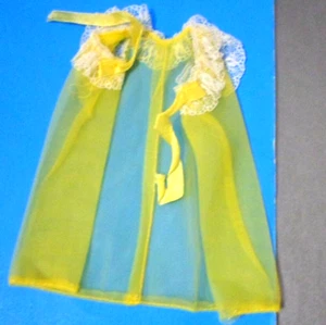 MATTEL VINTAGE BARBIE GIALLO ABITO TRASPARENTE #3348 ANNI 70 VESTITI BAMBOLA 1973 - Foto 1 di 2