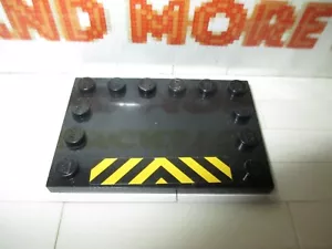 Lego - 1x Fliesennieten 4x6 schwarz-gelbe Gefahr 7991 Muster 6180pb035 - Bild 1 von 1
