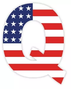 Letter Q USA flag sticker decal 4" x 5" - Picture 1 of 1