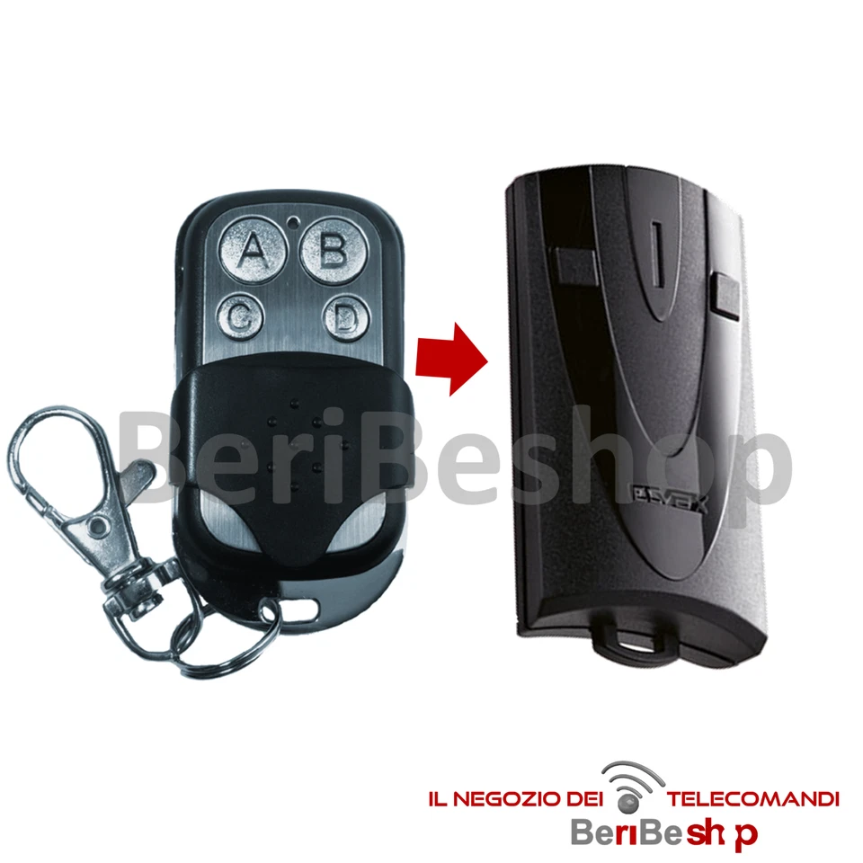 BERIBESHOP TELECOMANDO COMPATIBILE CON ELVOX ET03 ET04 433 MHZ RADIOCOMANDO CANCELLO GARAGE