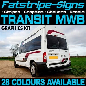 passend für FORD TRANSIT MWB GRAFIK AUFKLEBER STREIFEN CAMPERVAN WOHNMOBIL MK6/7 VAN - Bild 1 von 3