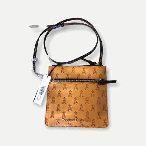 NWT$198 Dooney & Bourke Women's MLB Los Angeles Angels Crossbody Purse Brown Cover