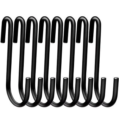 24 Pack 3 Inch Heavy Duty S Hooks Black Pan Pot Holder Rack Hooks S Shaped Hangi - Image 1 of 4