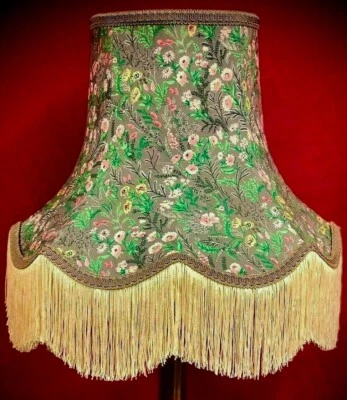 Grey Floral Standard Lamp shades Floor & Table Lampshades Ceiling & Wall Lights. - Image 1 of 4