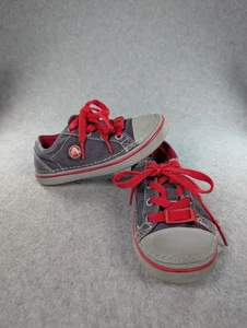 Crocs Hover Sneaker Jungen Gr. C 12 blau Canvas Schnürschuhe Freizeit - Bild 1 von 7