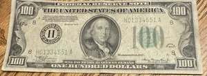 Series 1934 US $100 Federal Reserve Note Julian & Morgenthau St Louis H01334551A - Picture 1 of 6