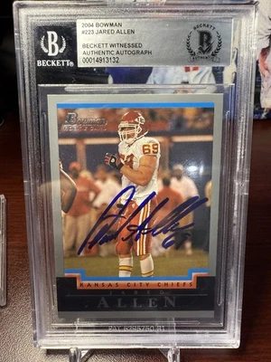 2004 Bowman Jared Allen RC Rookie Autograph BAS BGS Authentic Witnessed Auto HOF - Image 1 of 2
