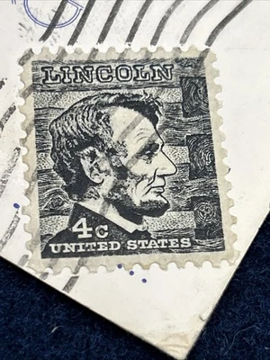 USA President Abraham Lincoln 4 Cent 4c US Postage Stamp Black postcard 1967 - Image 1 of 4