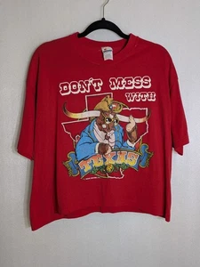 Don't Mess With Texas Cropped Vintage Signal Made In USA Red Shirt One Size - Bild 1 von 7