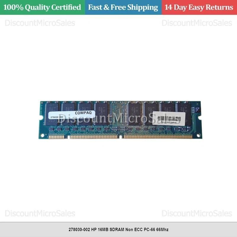 278030-002 HP 16MB SDRAM Non ECC PC-66 66Mhz - Image 1 of 1