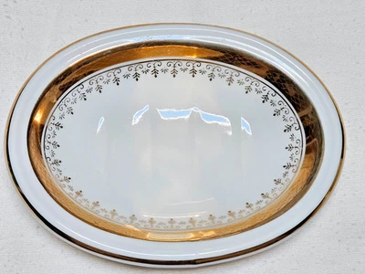 Jabonera vintage Andrea Richard Regal blanca y dorada Foto 1 de 4