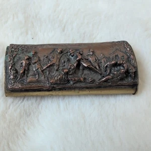 Antique Vesta Case Brass Copper Matchbox Match Case Holder - Picture 1 of 9