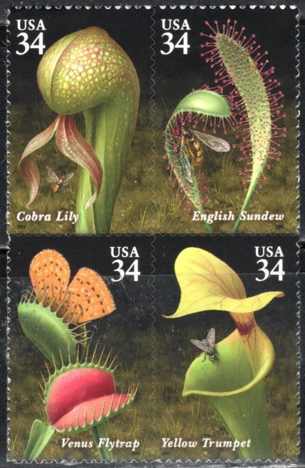 US Scott #3531a, Block of 4, "Carnivorous Plants", MNH - Image 1 of 1