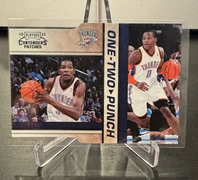 2010-11 Contenders Patches KEVIN DURANT WESTBROOK One-Two Punch Die Cut #'d /299 - Image 1 of 2