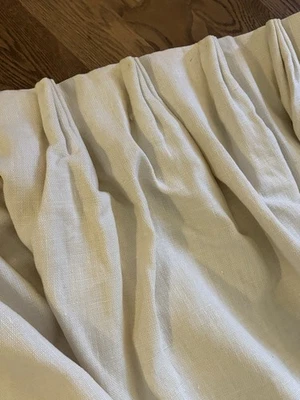 Custom Pinch Pleat Drapes Luxury Neutral Linen Curtain Set/2 101” - Image 1 of 4