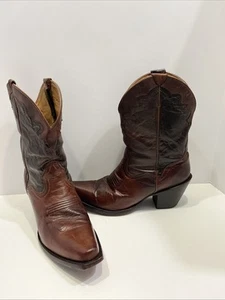 J.B. Dillon Women's Goat Leather Brown Western Cowgirl Boots Size US 9.5B - Picture 1 of 7
