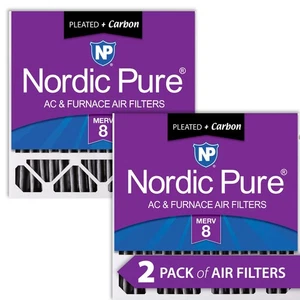 20x20x5 (4 3/8) Honeywell Replacement Furnace Filters MERV 8 Plus Carbon 2 Pack - Picture 1 of 7
