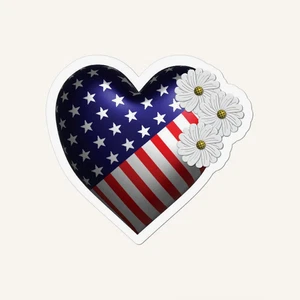USA Flagge herzförmig Vinyl Aufkleber zugeschnitten wasserdicht Abziehbild Laptop Auto - Bild 1 von 15