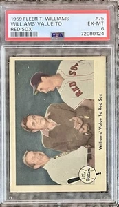 1959 Fleer #75 Ted Williams HOF Williams Value to Red Sox PSA 6 Babe Ruth - Picture 1 of 2