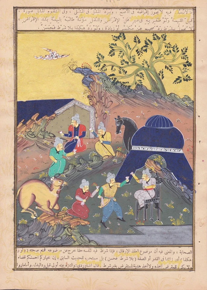 Lagerstelle camp Jäger Persia Persian gouache Iran drawing Zeichnung Orient - Bild 1 von 1