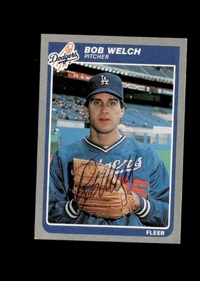 Bob Welch 1985 Fleer Dodgers authentic autographed card - Image 1 of 2